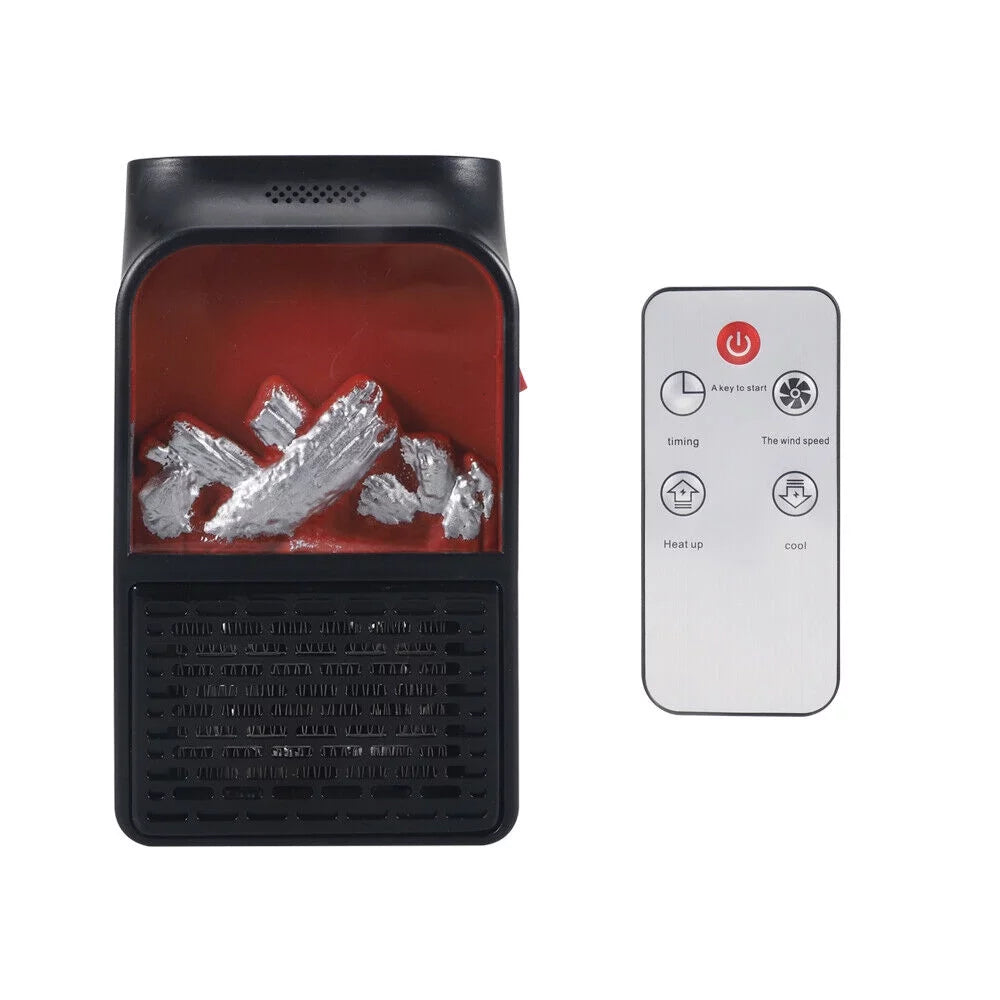 Compact Plug-in Wall Outlet Heater with Timer and Remote Control E8255