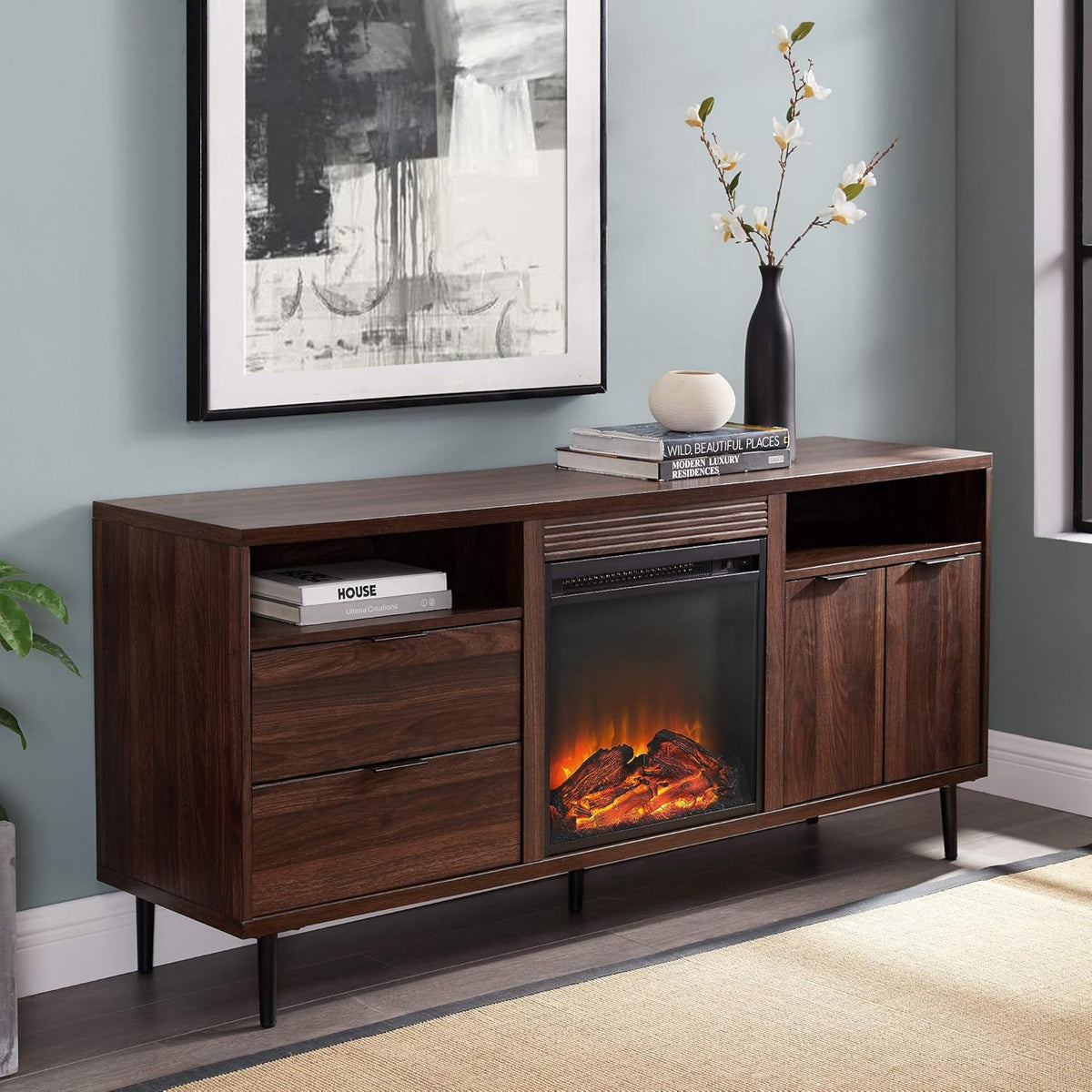 30 Inch Dark Walnut Storage Cabinet W4399