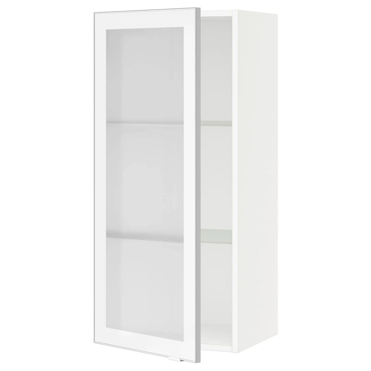 Wall Cabinet with Glass Door, White 18x15x40 S656