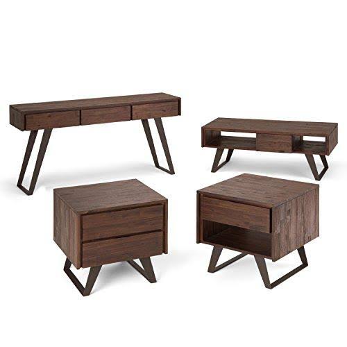 Distressed Charcoal Brown Console Sofa Table Q64912