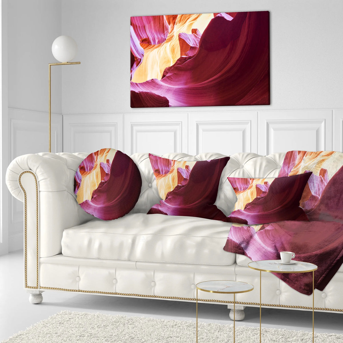 Purple Landscape Photography Throw Pillow N8293