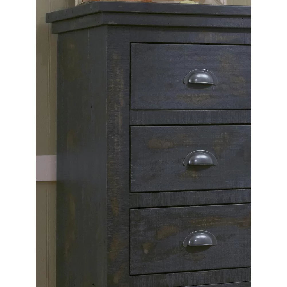 54" Distressed Black Wood TV Stand U2564
