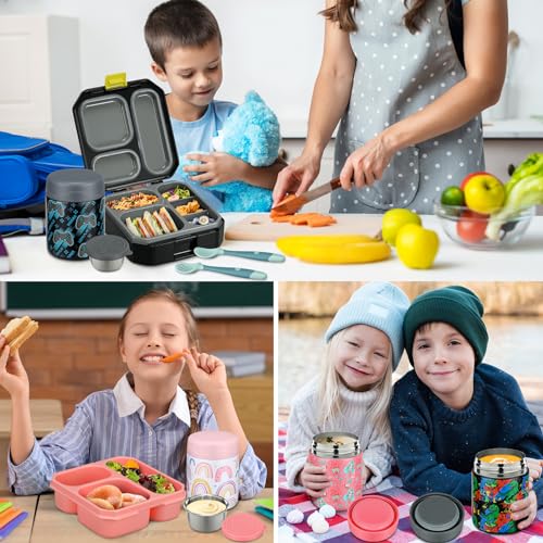 Bento Lunch Box Set with 12oz Soup Thermo, Lunch Bag, 5 Compartment, Sauce Cup S93186