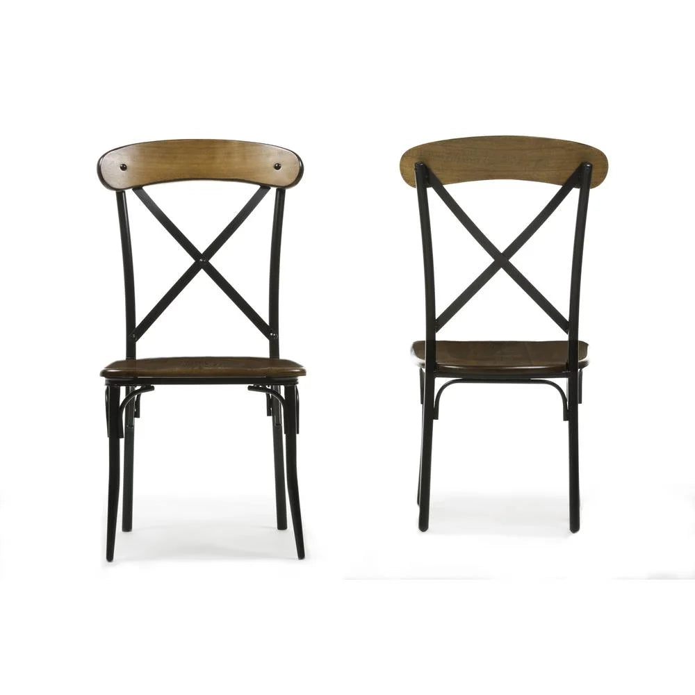Brown and Black Dining Side Chair Set of 2 I17702