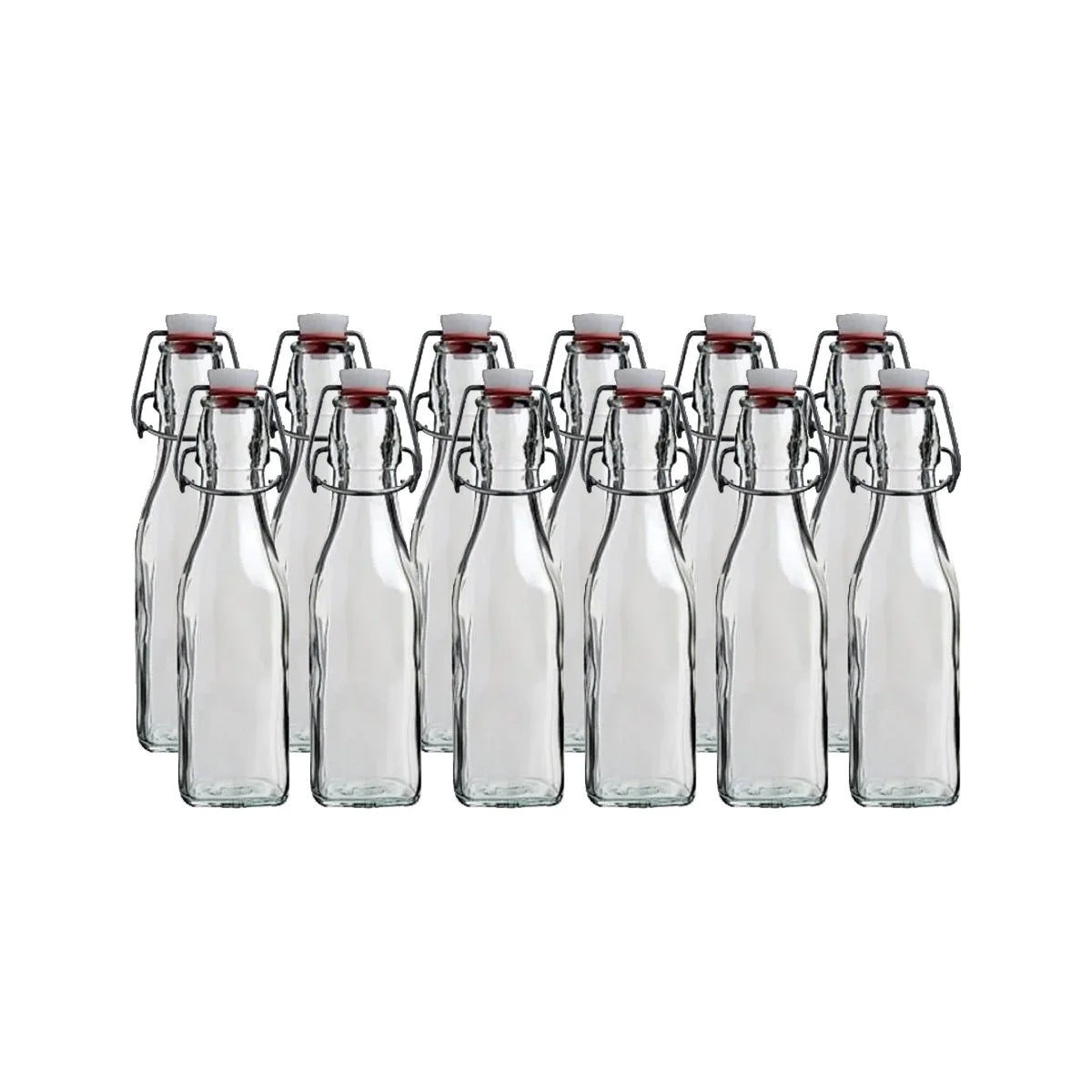 8.5oz Swing Top Glass Bottles 12-pack W7657