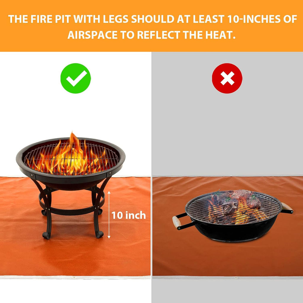 Fire Pit Mat, Flame Retardant Felt Fabric, Pack of 2 O892