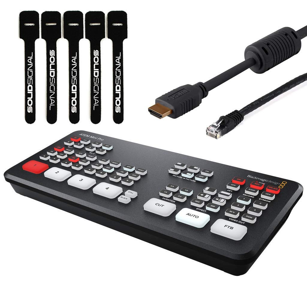 HDMI Live Stream Switcher with HDMI Cable, Cat5e Cable, and Cable Ties Y888