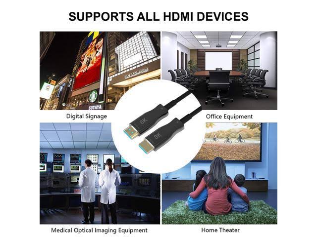8K Fiber Optic HDMI 2.1 Cable, 48Gbps, 8K@60Hz, 50ft X89936