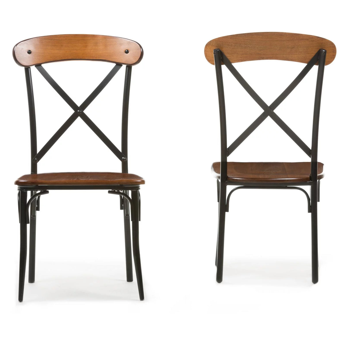 Brown and Black Dining Side Chair Set of 2 I17702
