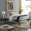 Black Wood Slat and Metal Platform Bed Frame D951