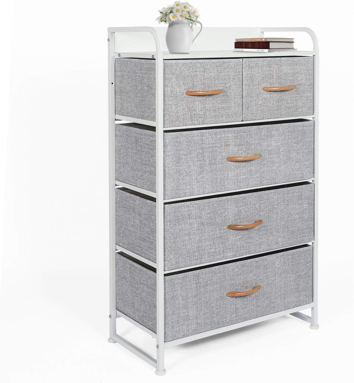 7 Drawer Fabric Dresser with Wooden Top X628662