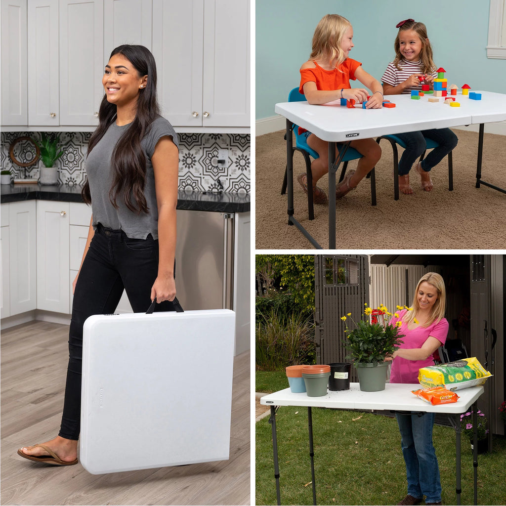 4 ft. Rectangle Fold-in-Half Adjustable Table P95886
