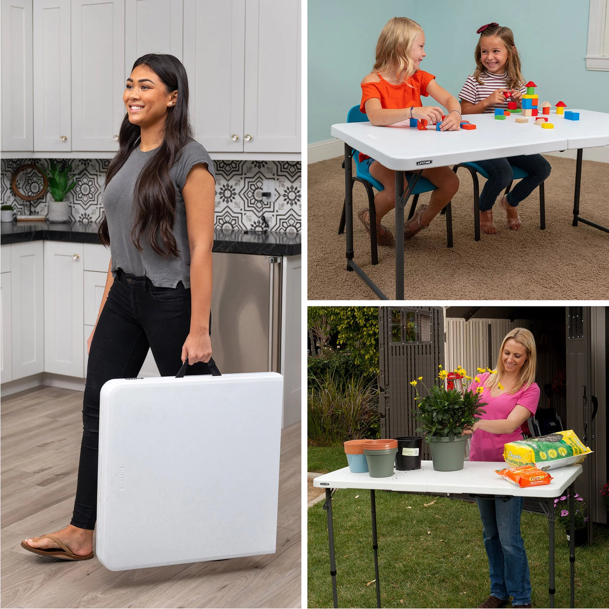 4 ft. Rectangle Fold-in-Half Adjustable Table P95886