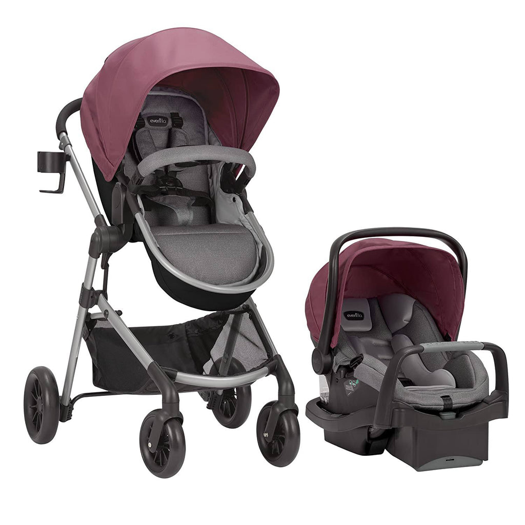 Dusty Rose Modular Travel System with SafeMax Car Seat Y939