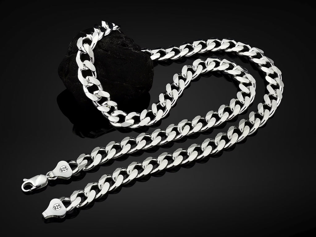 Sterling Silver Handmade 6mm Cuban Chain Necklace H290398