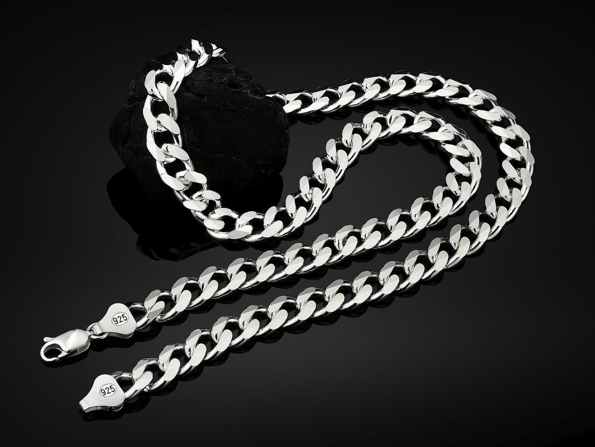 Sterling Silver Handmade 6mm Cuban Chain Necklace H290398