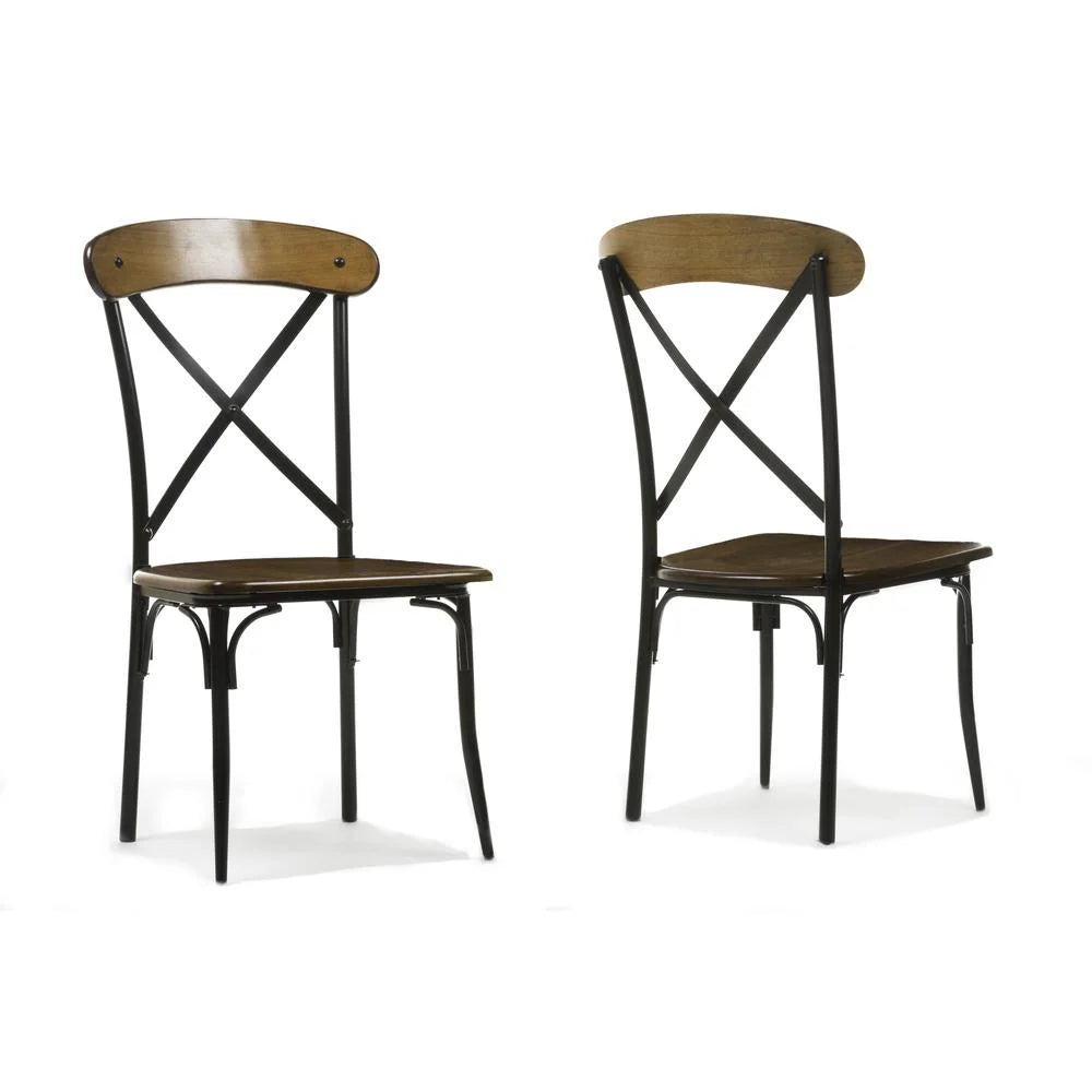 Brown and Black Dining Side Chair Set of 2 I17702
