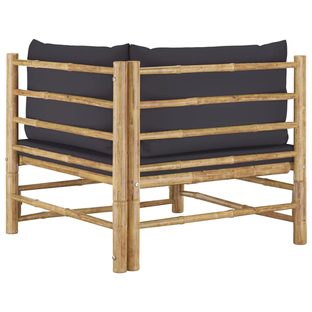 Dark Gray Bamboo Patio Corner Sofa K682