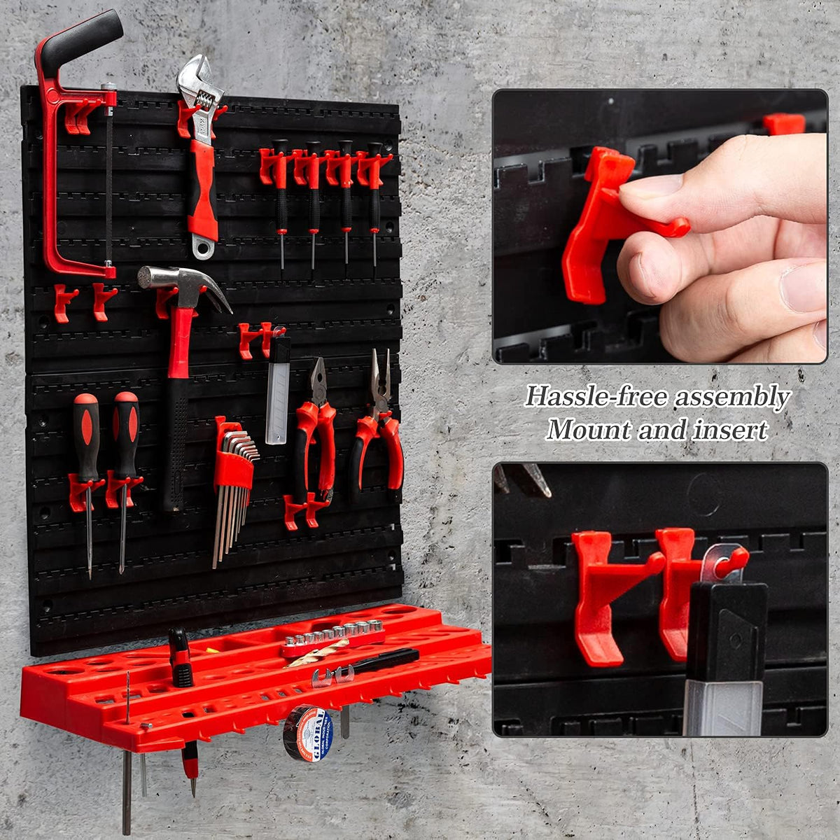 54-Piece Wall Mounted Pegboard Tool Organizer, Pack of 2 H150221