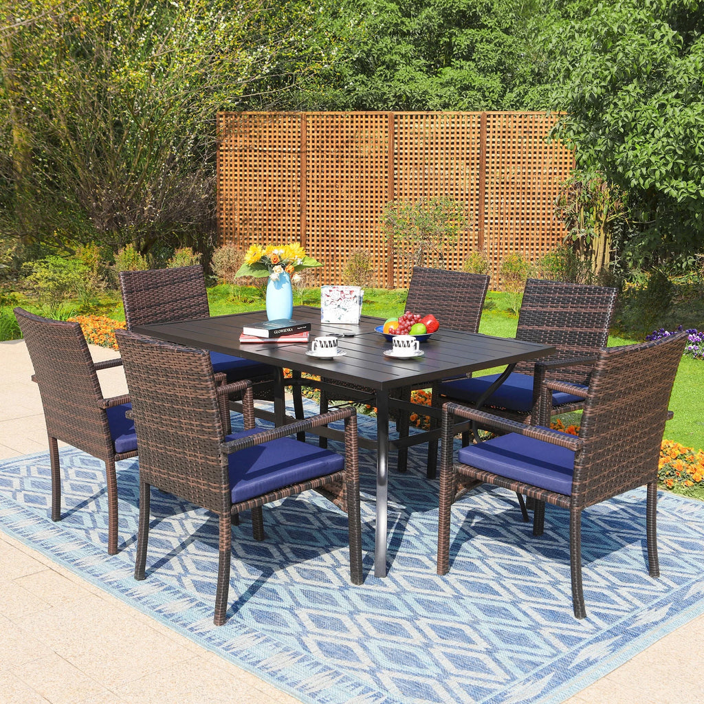 60 x 38 Black Steel Outdoor Dining Table T771487