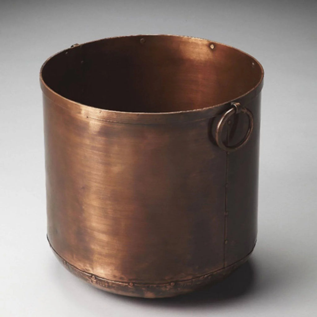 Round Handcrafted Iron Metal Planter A585