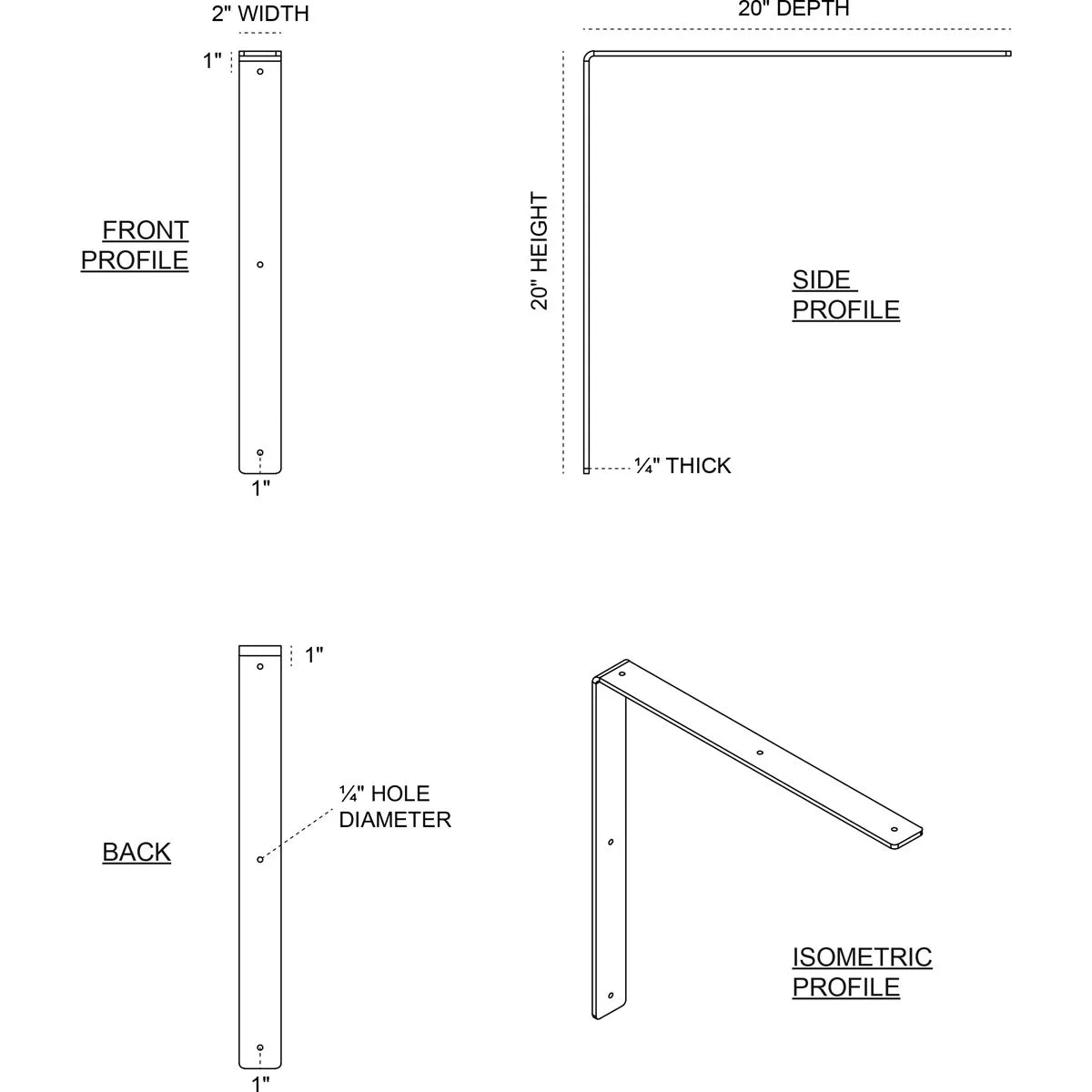 Stainless Steel Hamilton Bracket (6-Pack) E1418