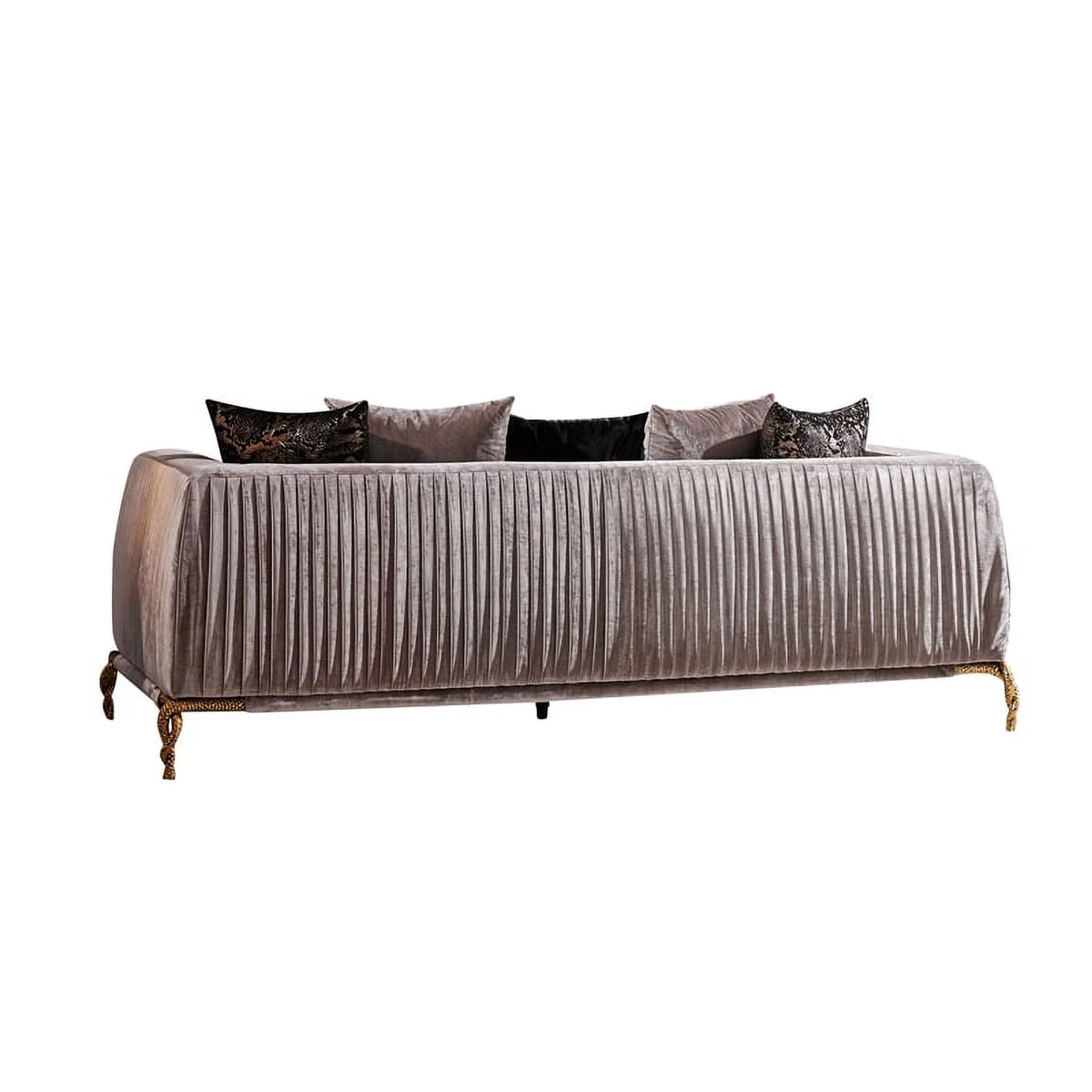 Ivory Velvet 2PC Living Room Set with Wood S931095