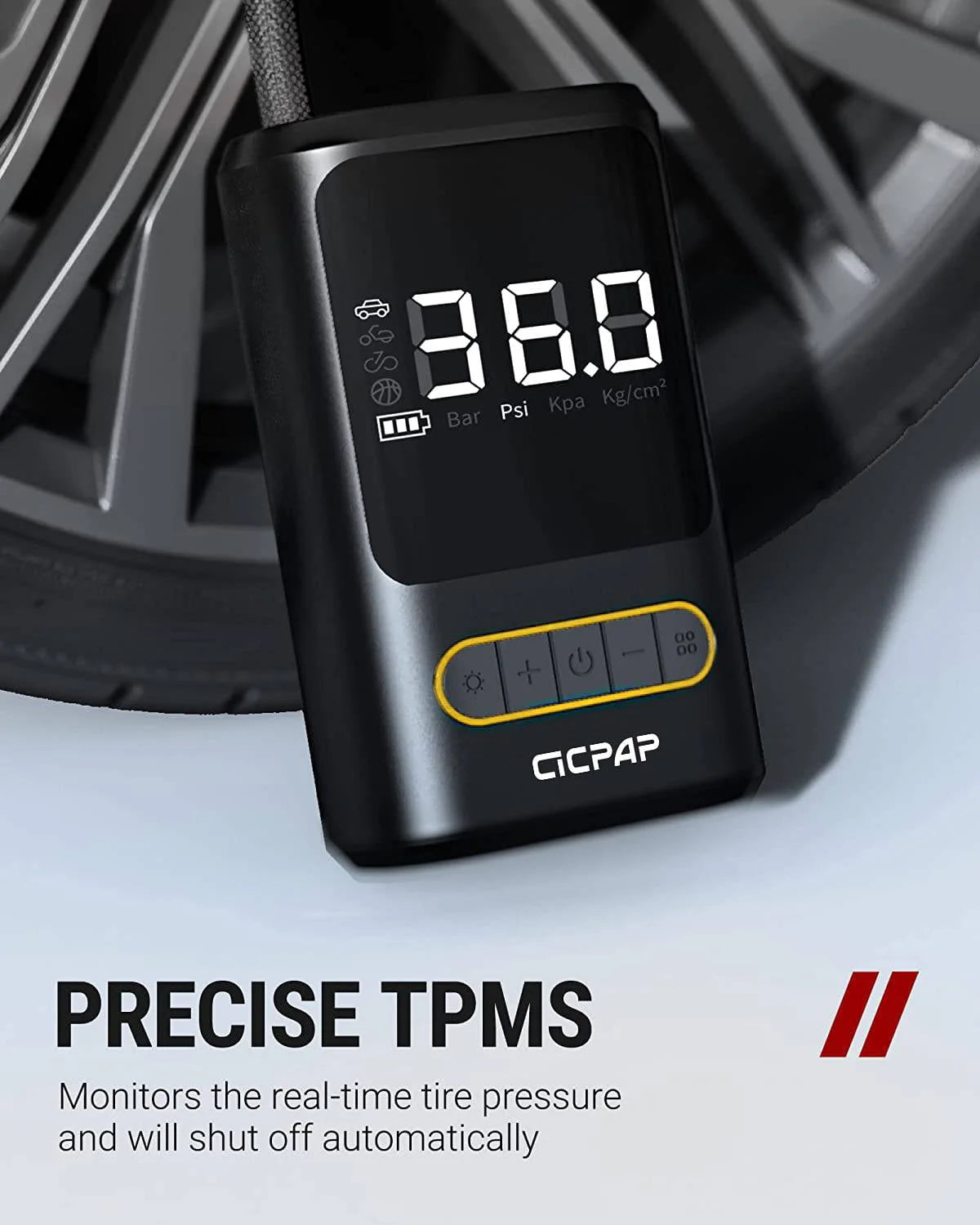Portable Air Compressor 150PSI Cordless Tire Inflator with Digital Pressure Gauge V257