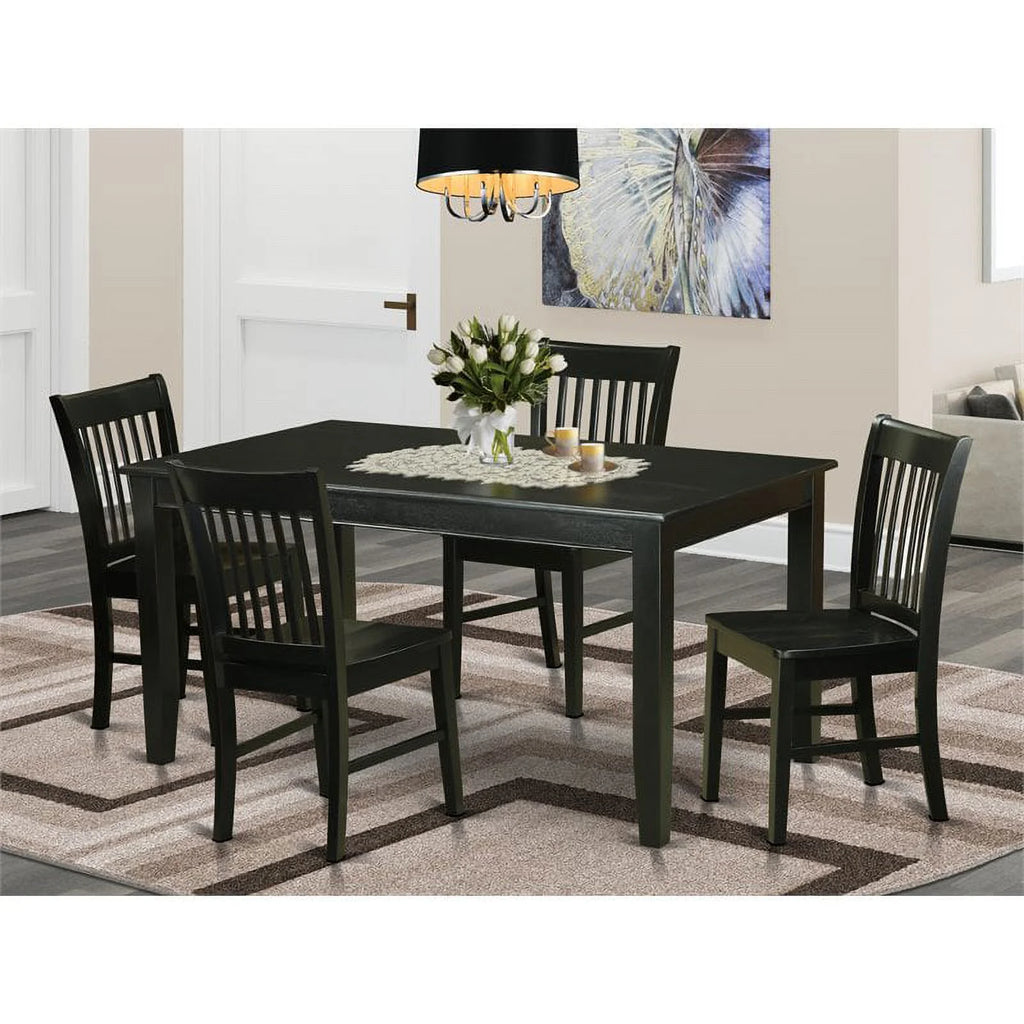 5-piece Wood Dinette Table and Chair Set in Black U3110