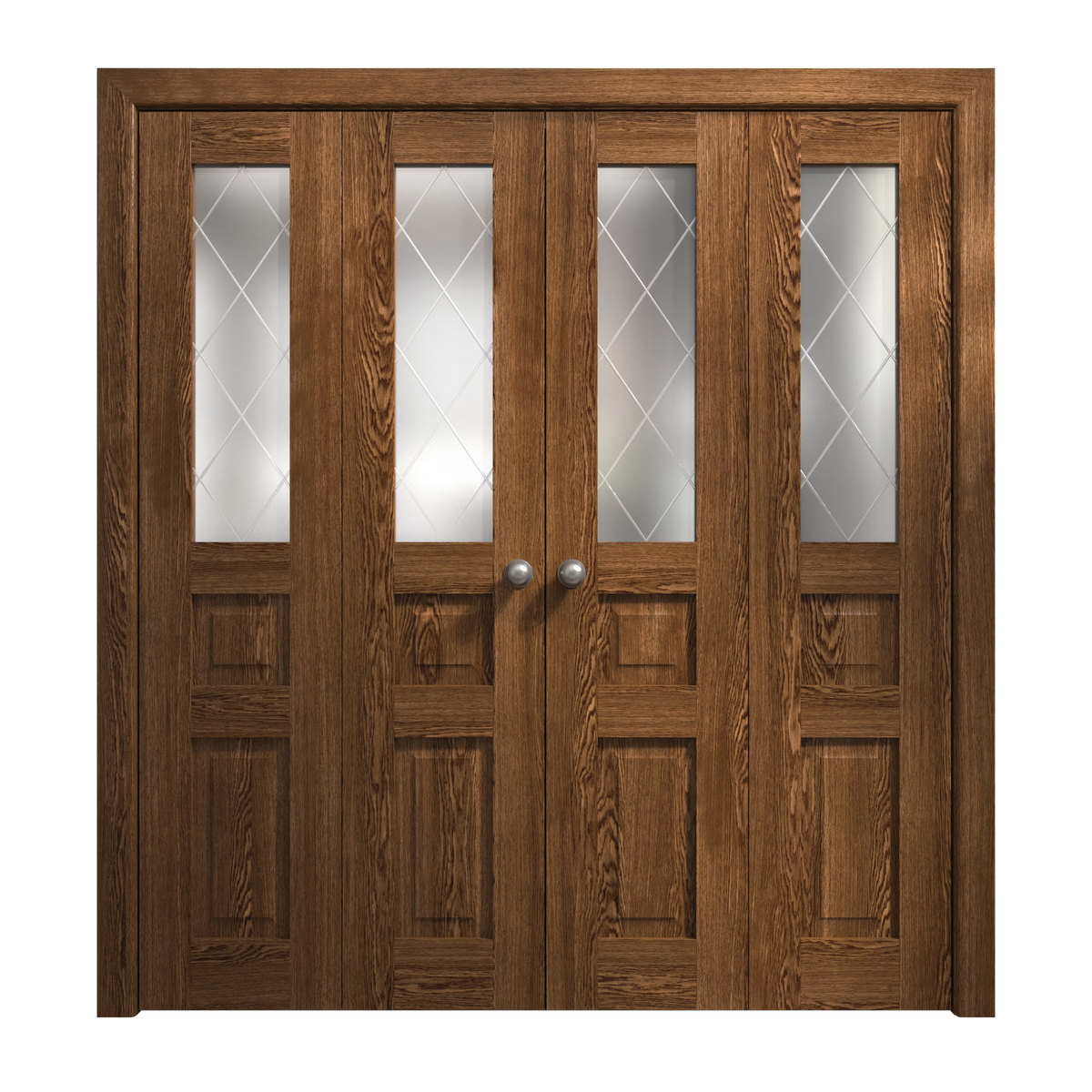 Sliding Double Bi-fold Closet Doors 72 x 80 inches Wood Solid Hardware Set P844952