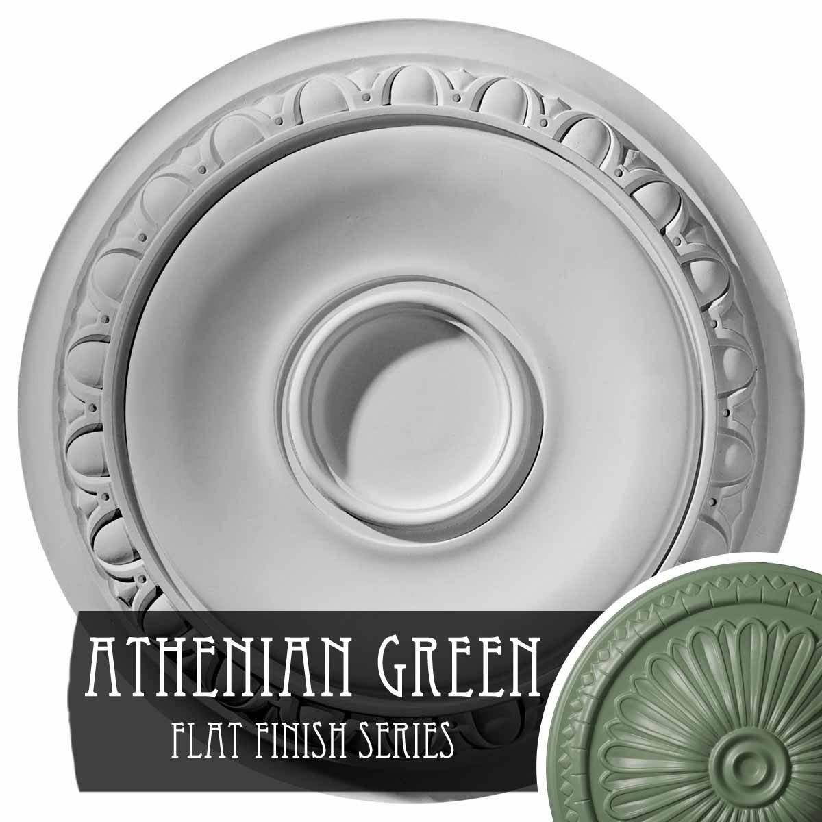 24 1/4x22OD x 1 1/2x22P Ceiling Medallion Hand-Painted Athenian Green N194
