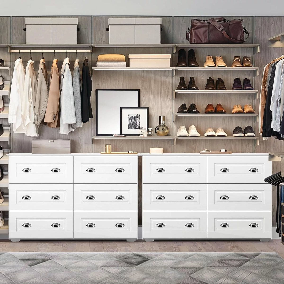 White 6 Drawer Wood Dresser Z92028