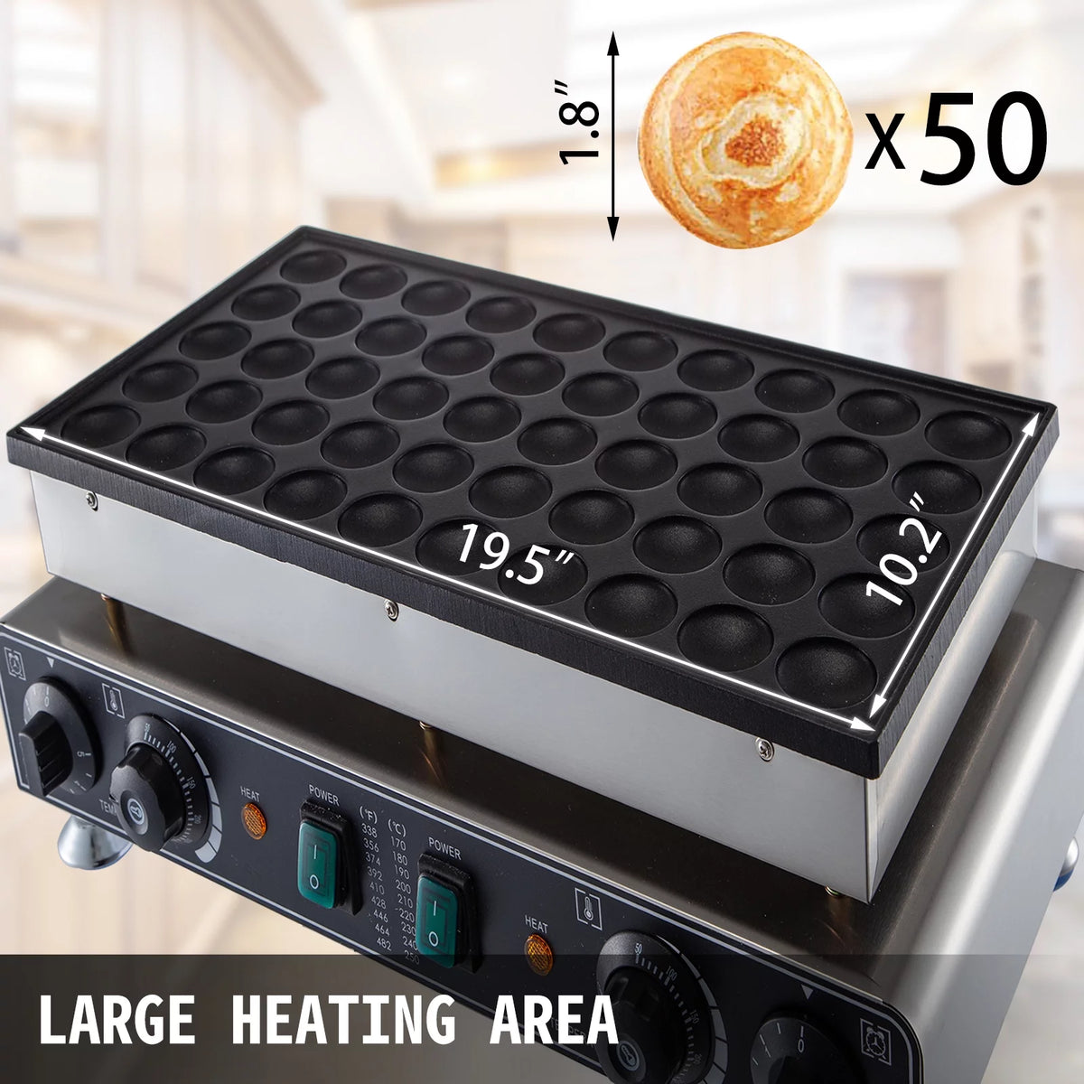 110V 50 Pieces 1700W Nonstick Mini Dutch Pancake Maker C600