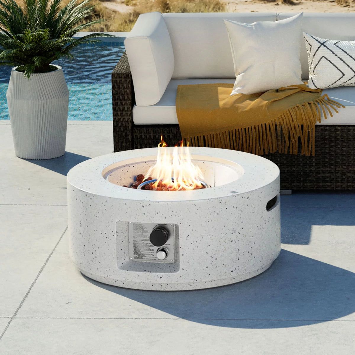 28-inch Round Propane Fire Pit Table Q3927