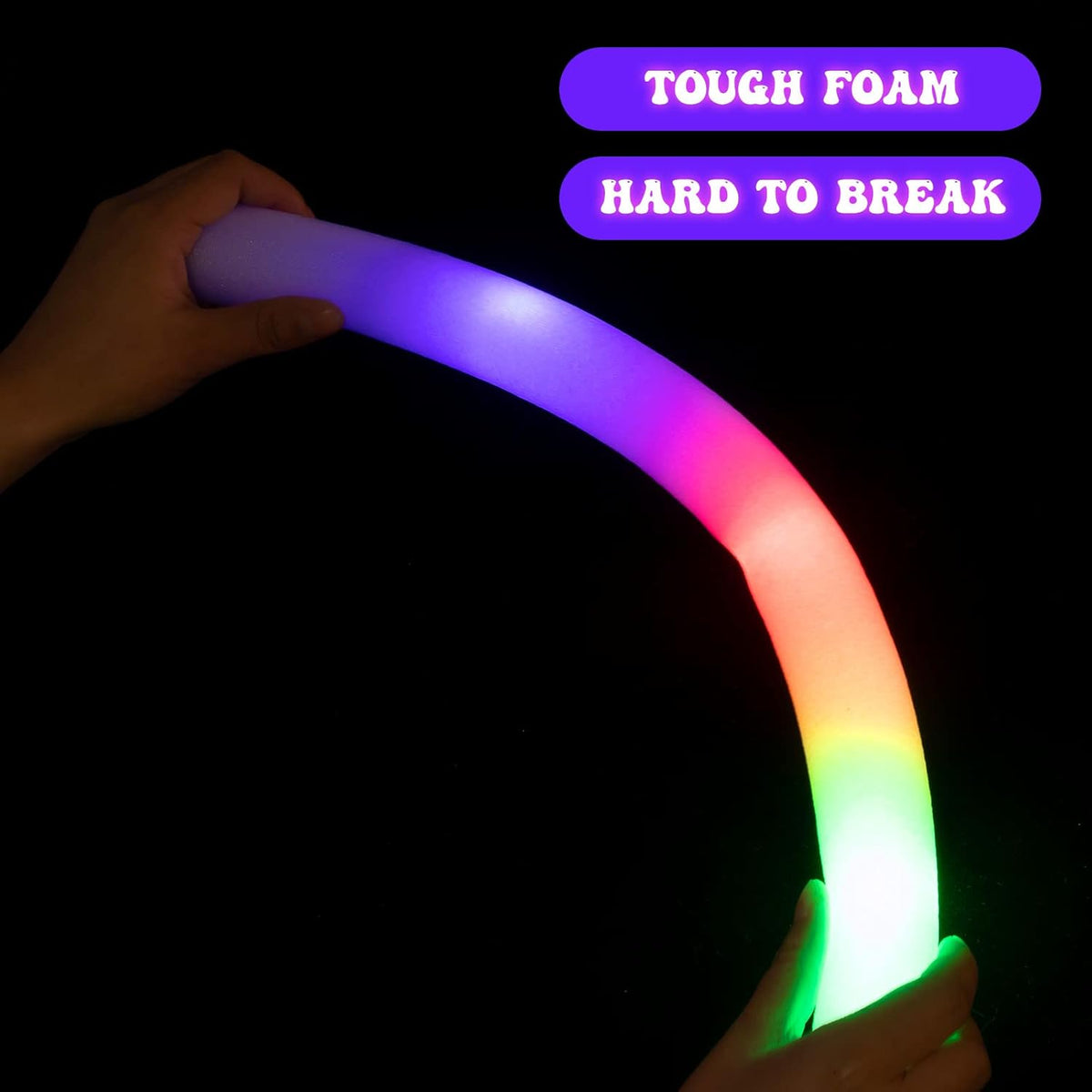 220 Pieces LED Light up Foam Sticks Colorful Flashing Glow Stick with 3 Modes R155540
