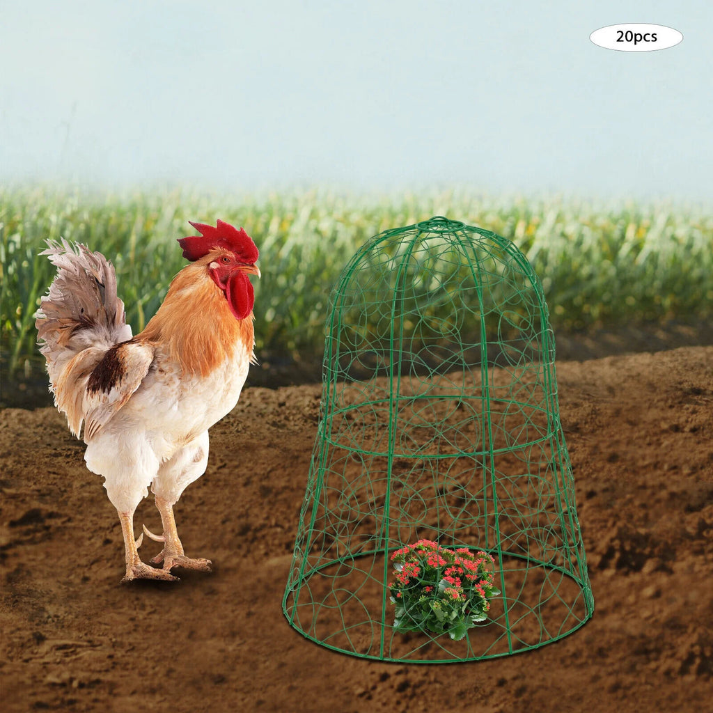 20PCS Garden Chicken Wire Cloche Plant Protector and Cover Iron Black/Green J208