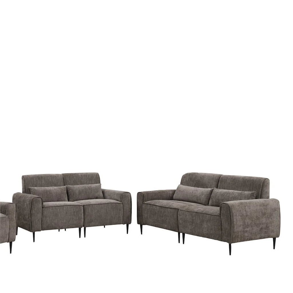 Gray Chenille Sofa Loveseat X1960