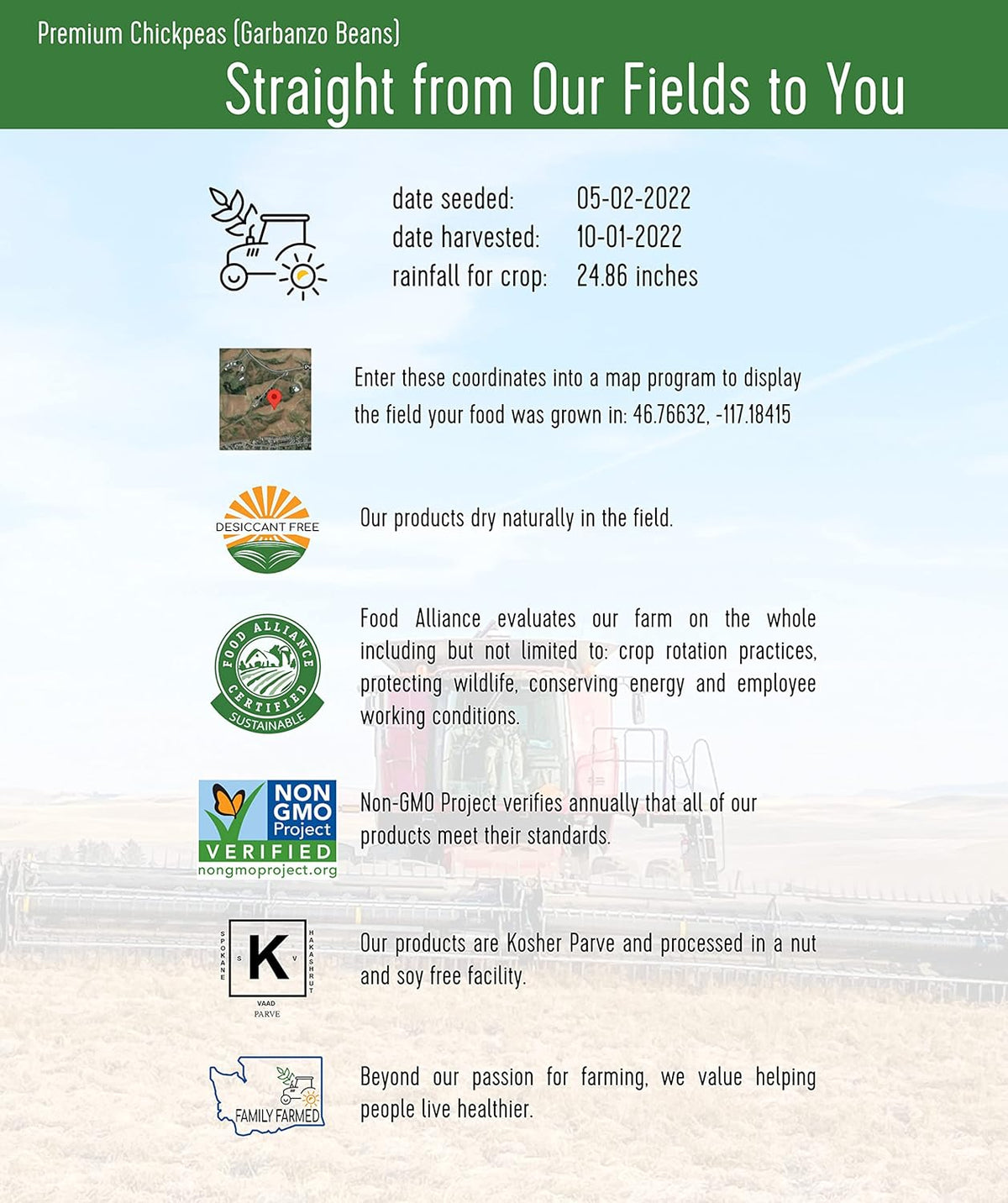 4 LBS Non-GMO Kosher Chickpeas H3014