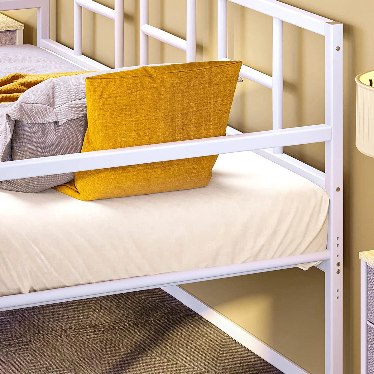 Twin Daybed with Pull Out Trundle Bed, White S916
