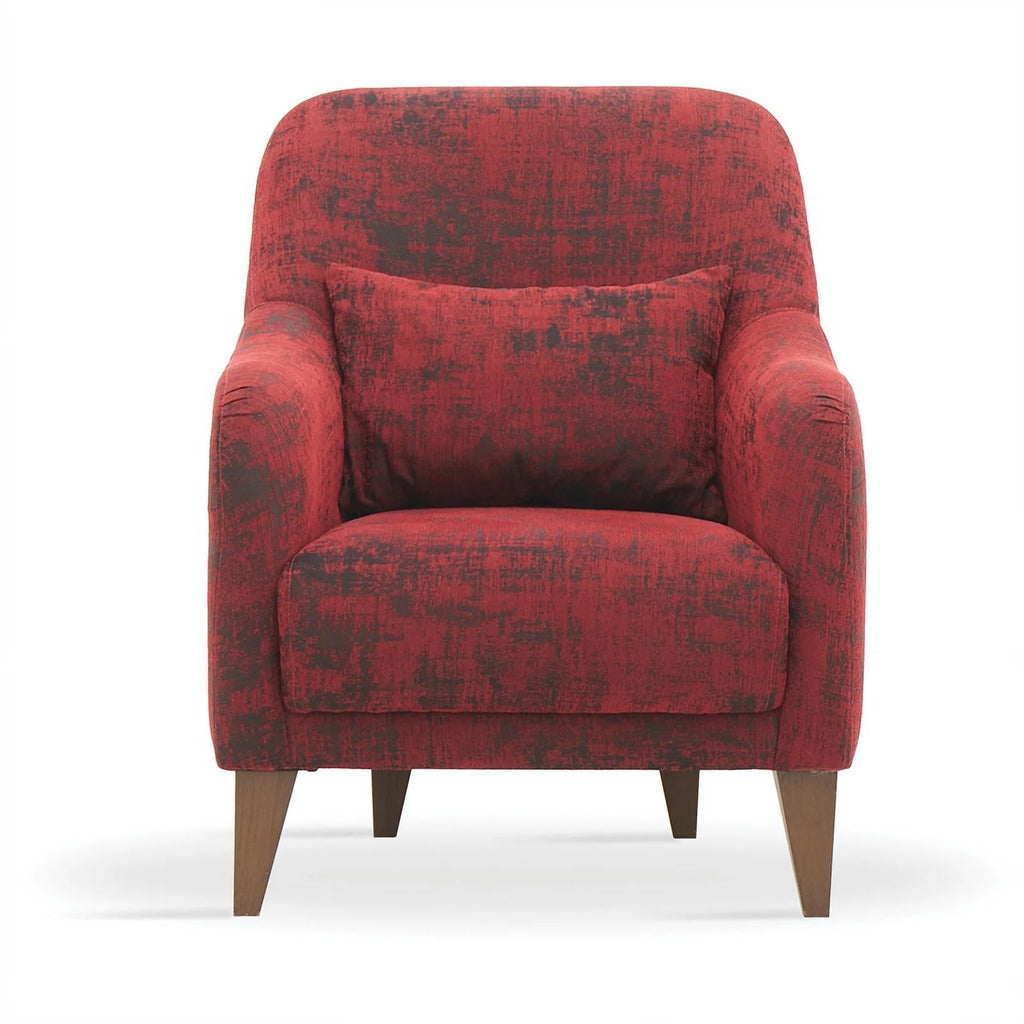 Red Wood & Polyester Fabric Armchair S385050