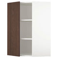 Corner Wall Cabinet with Shelves, white/Sinarp Brown, 26x15x40 I2928