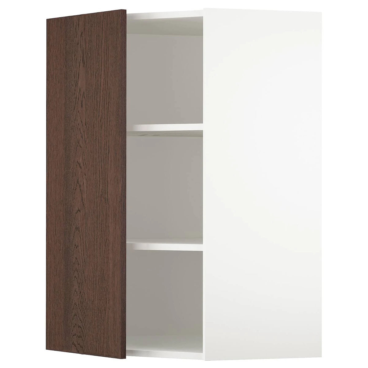 Corner Wall Cabinet with Shelves, white/Sinarp Brown, 26x15x40 I2928