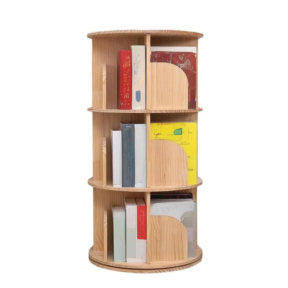 3 Tier Rotating Wood Bookshelf S5908