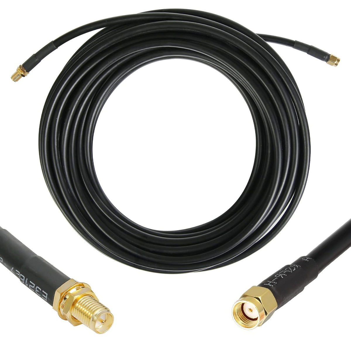 36 ft RP-SMA Male to RP-SMA Female Extension Cable 50 Ohm Pure Copper Low-Loss Coax Jumper Q818494
