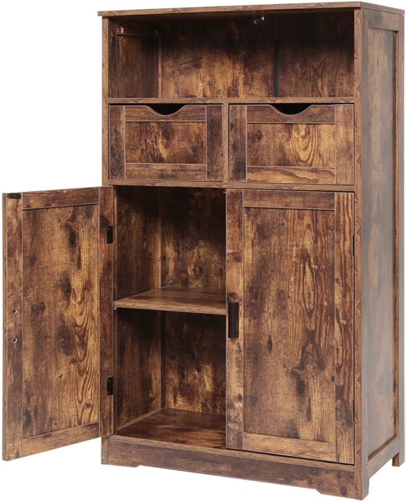 Dark Brown Storage Cabinet with 2 Drawers and 2 Shelves L716263