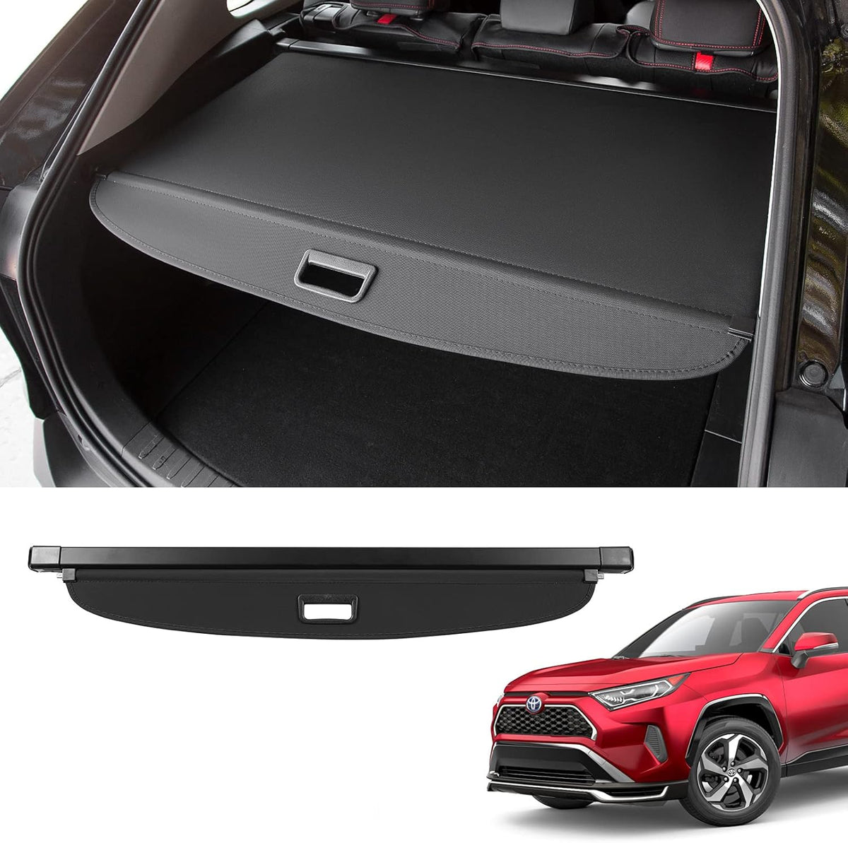 Black Canvas Retractable Cargo Cover Pack of 2 Z1999