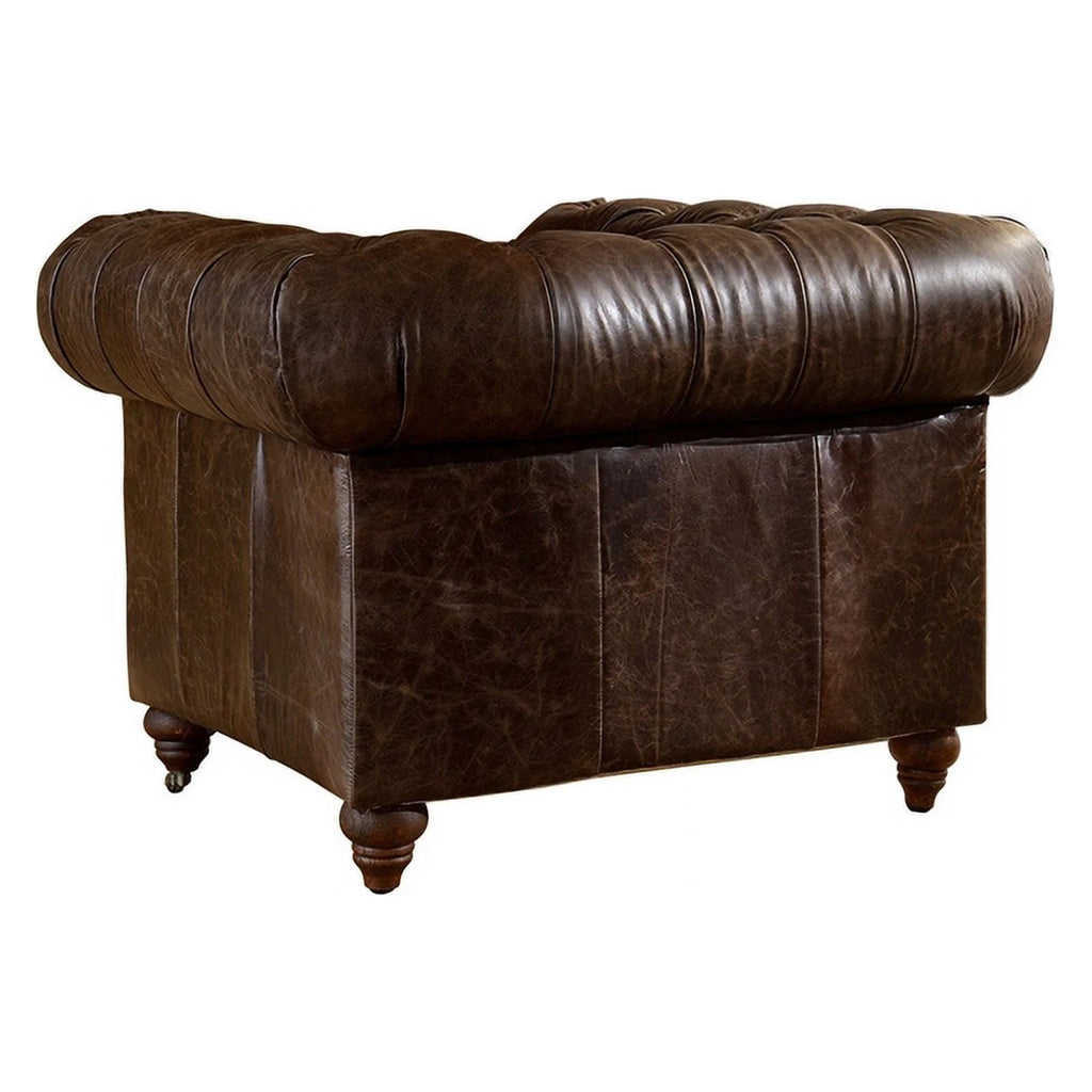 47" Brown Leather Sofa N304