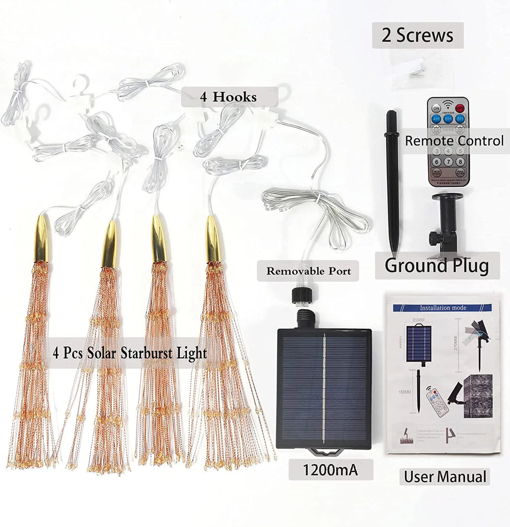 800 Led Solar Starburst Sphere Lights Waterproof Hanging Fairy Light A845376