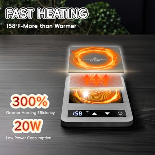 Coffee Mug Warmer & Mug Set, 14oz Heated Cup with Temperature Control and Auto Shut Off Q194