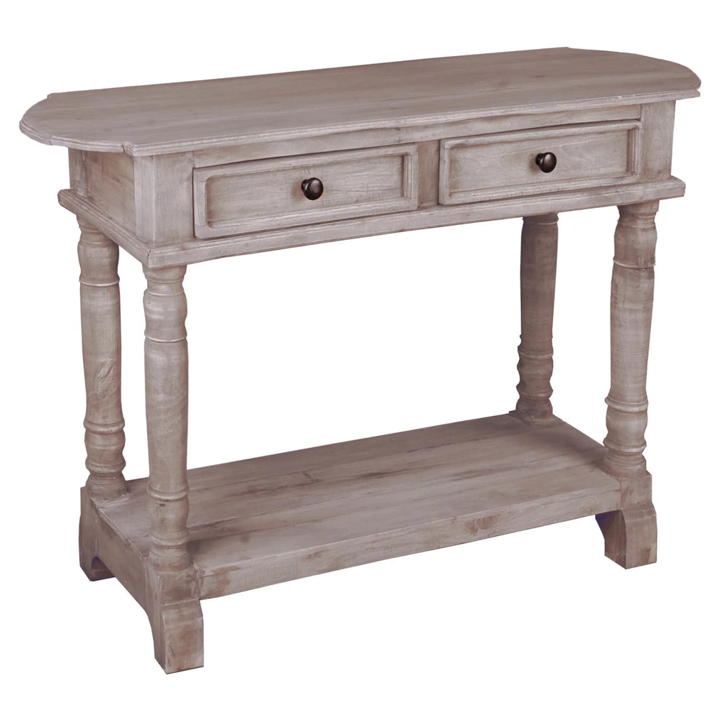 Natural Limewash Wood Console Table W8499